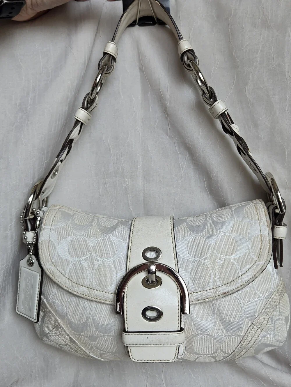 Vintage Coach Y2K-Era Mini Soho Signature Flap Shoulder Bag - Picture 1 of 11